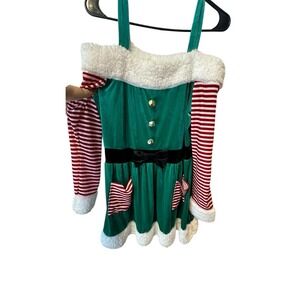 Juniors' Born Famous Candy Cane Elf Christmas Dress Size XL
